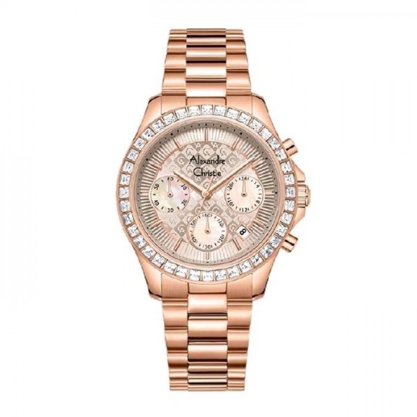 Alexandre Christie AC 6696 Rosegold Grey Steel Lady MCFRGLO Alexandre Christie AC 6696 Rosegold Grey Steel Lady MCFRGLO